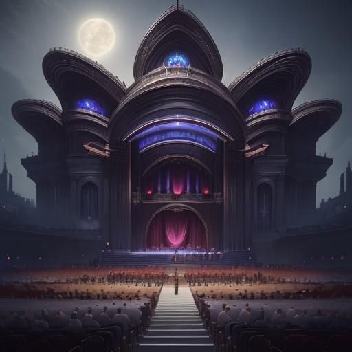 Opera House Scene in Detailed Matte Painting Style