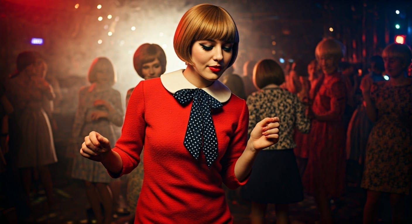 1960s Nightclub Scene in Film Noir Style