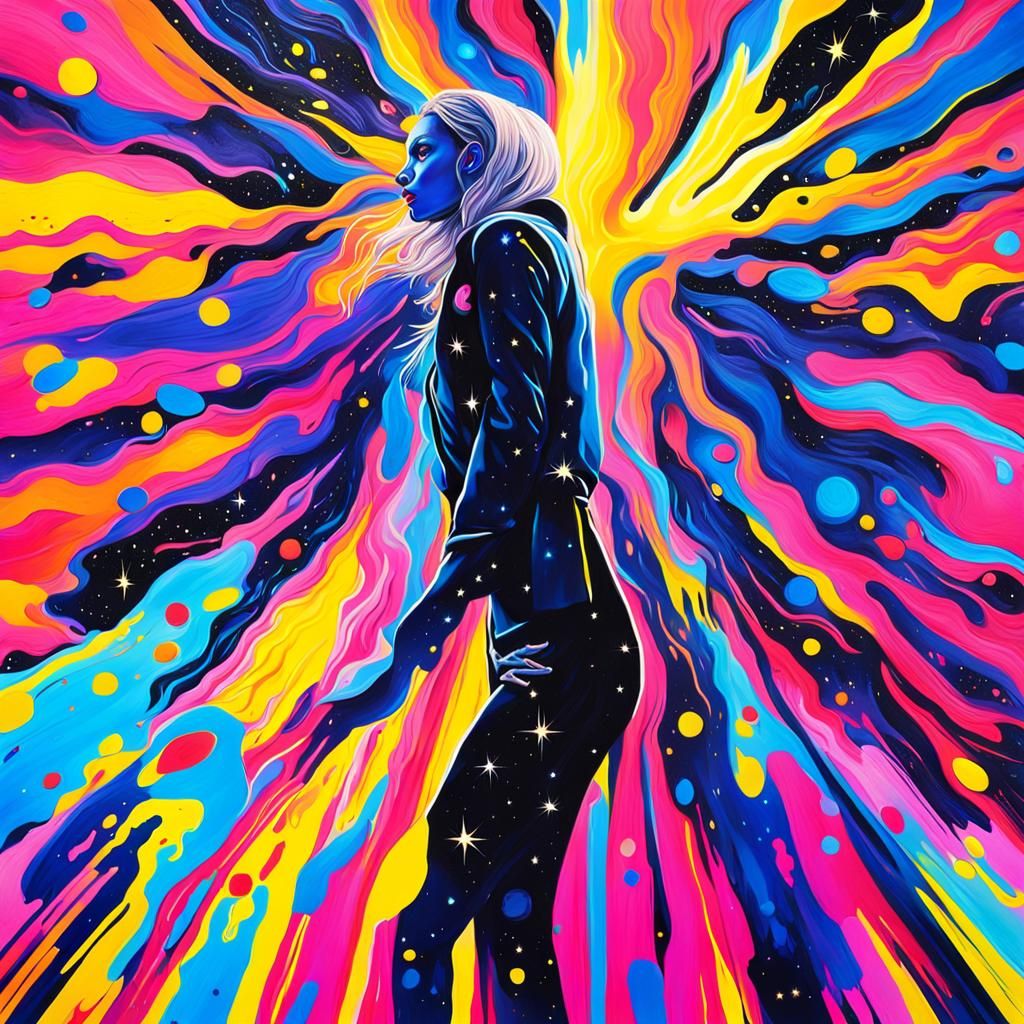 Cosmic Woman Portrait in Dark Fantasy Style