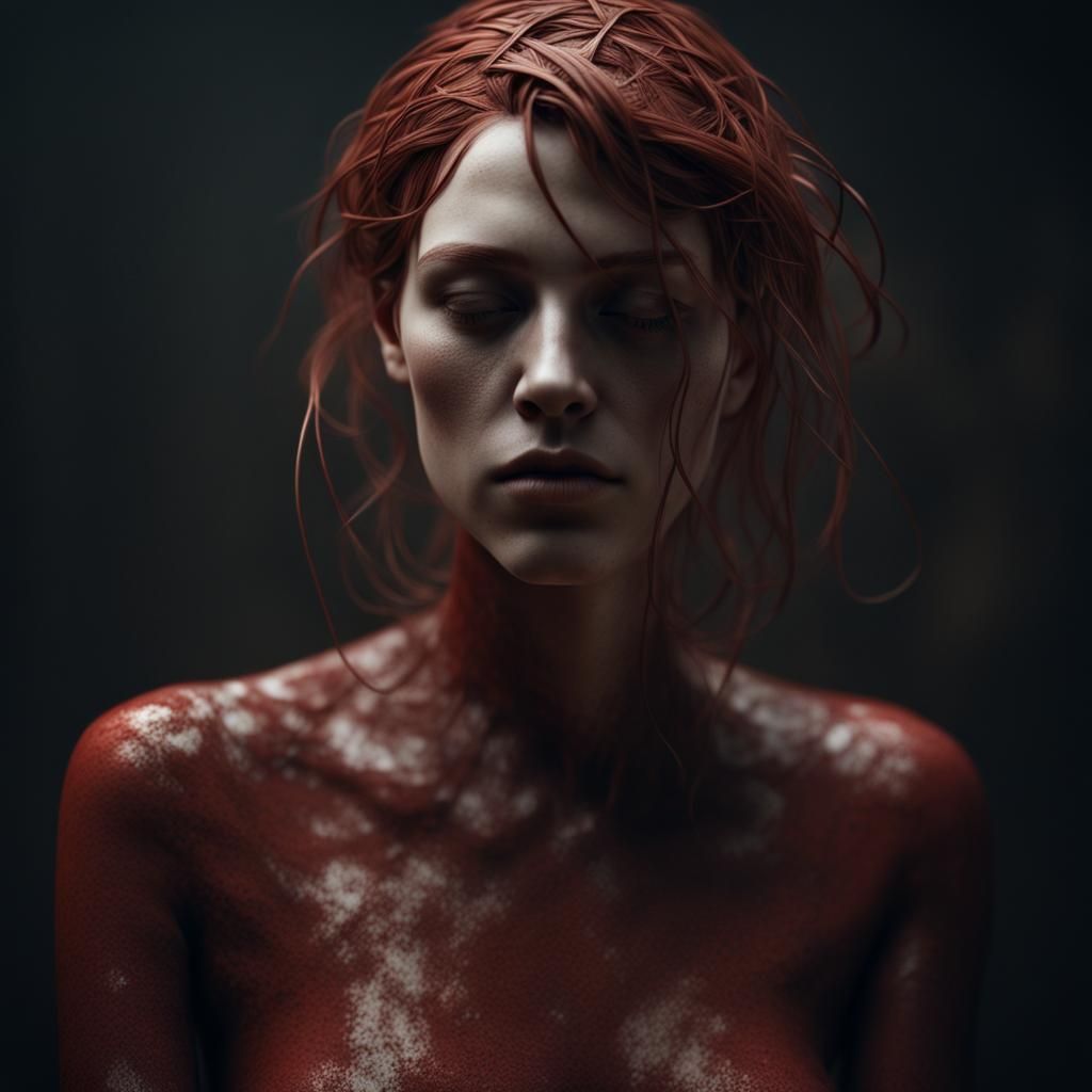 Intricate Plasticine Portrait of Sad Female Figure