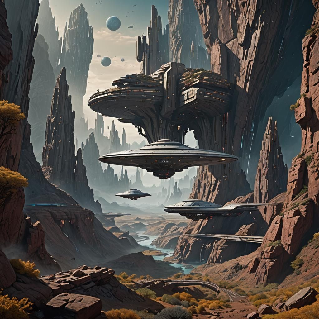 Detailed Star Trek Matte Painting in Deep Color