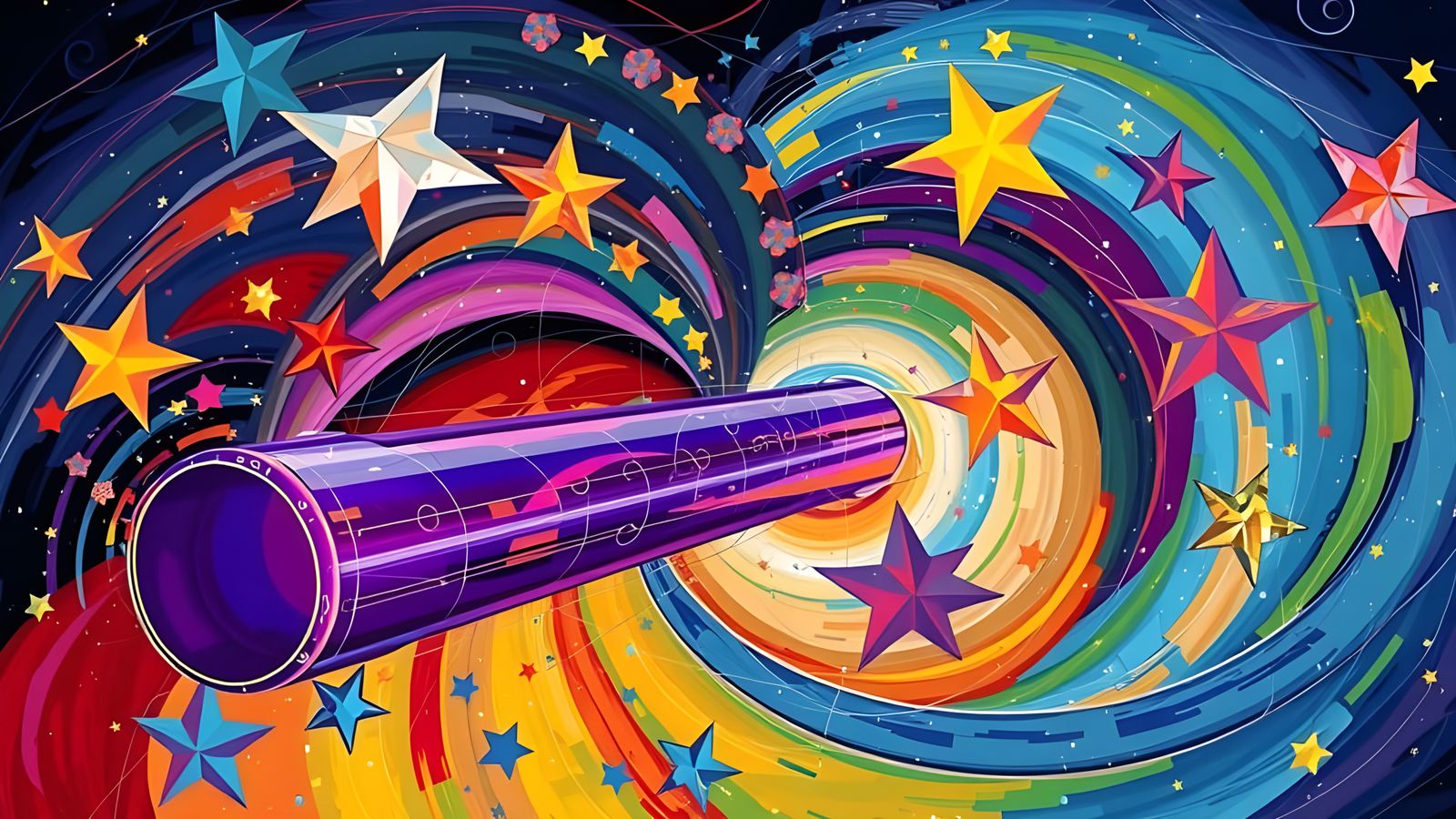 Reflective Cylinder Mirrored in a Starry Cosmos