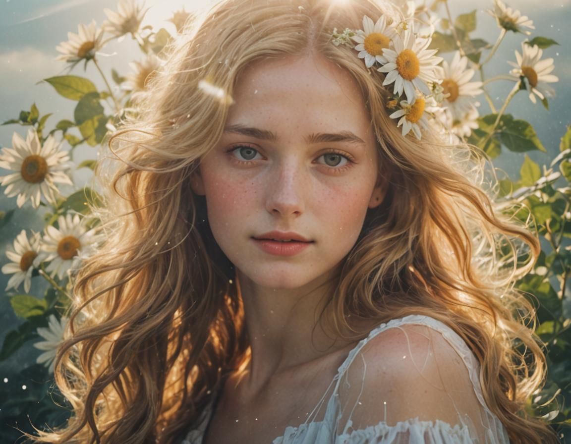 Young Woman in Divine Sunshine, Soft Focus