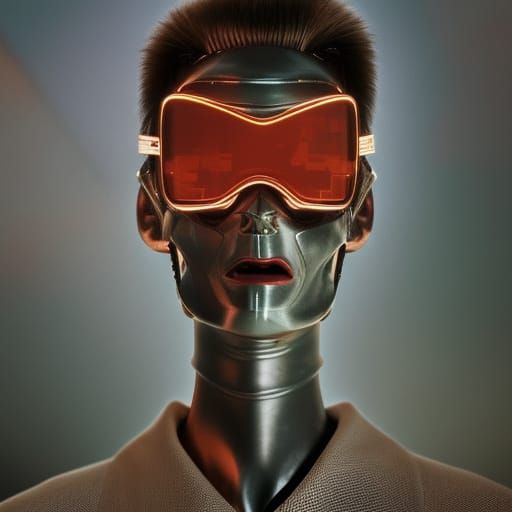 Hyperrealistic Bender in Sci-Fi Industrial Setting