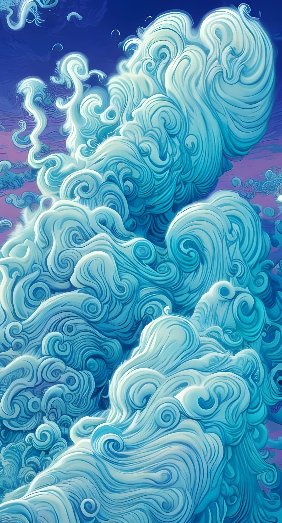 Whimsical Sea Foam from Swirling Clouds