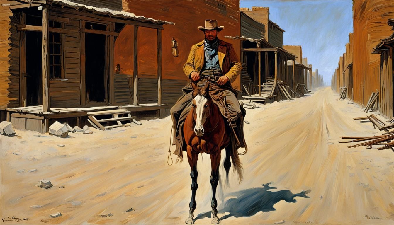Western Scene in Golden Ratio, Remington Style