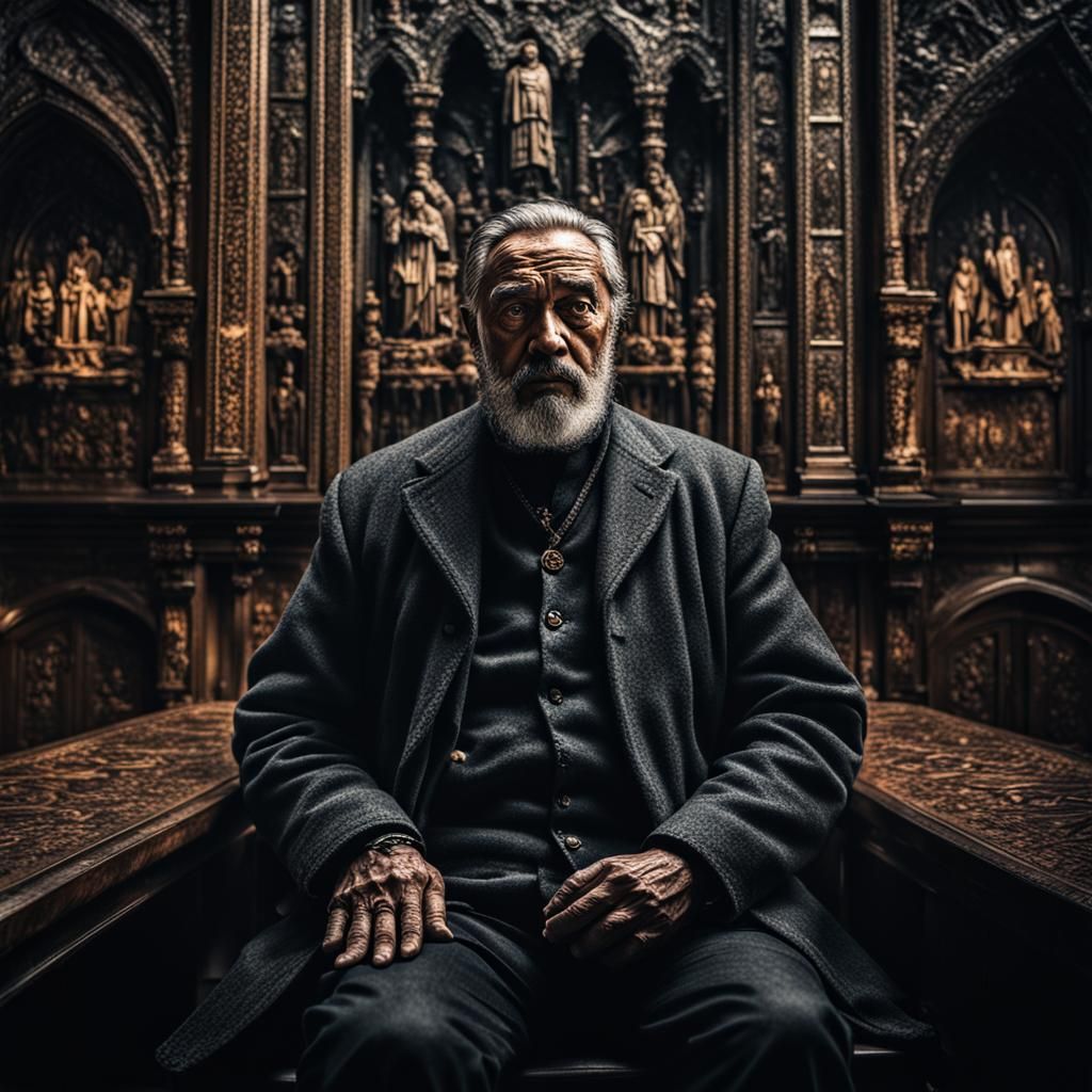 Solitary Figure in Atmospheric, High-Contrast Detail