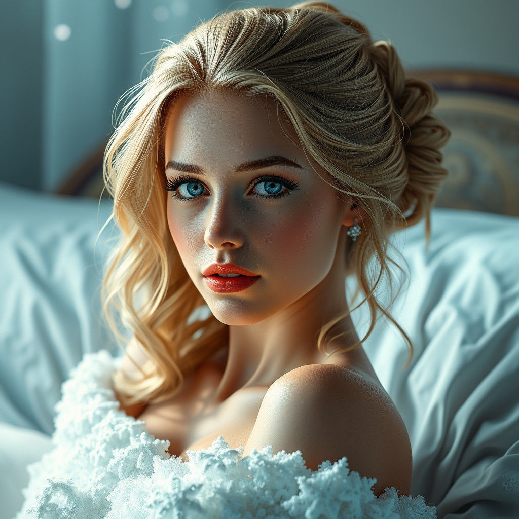 Cozy Cinderella's Glass Slipper Bed in Artgerm Style