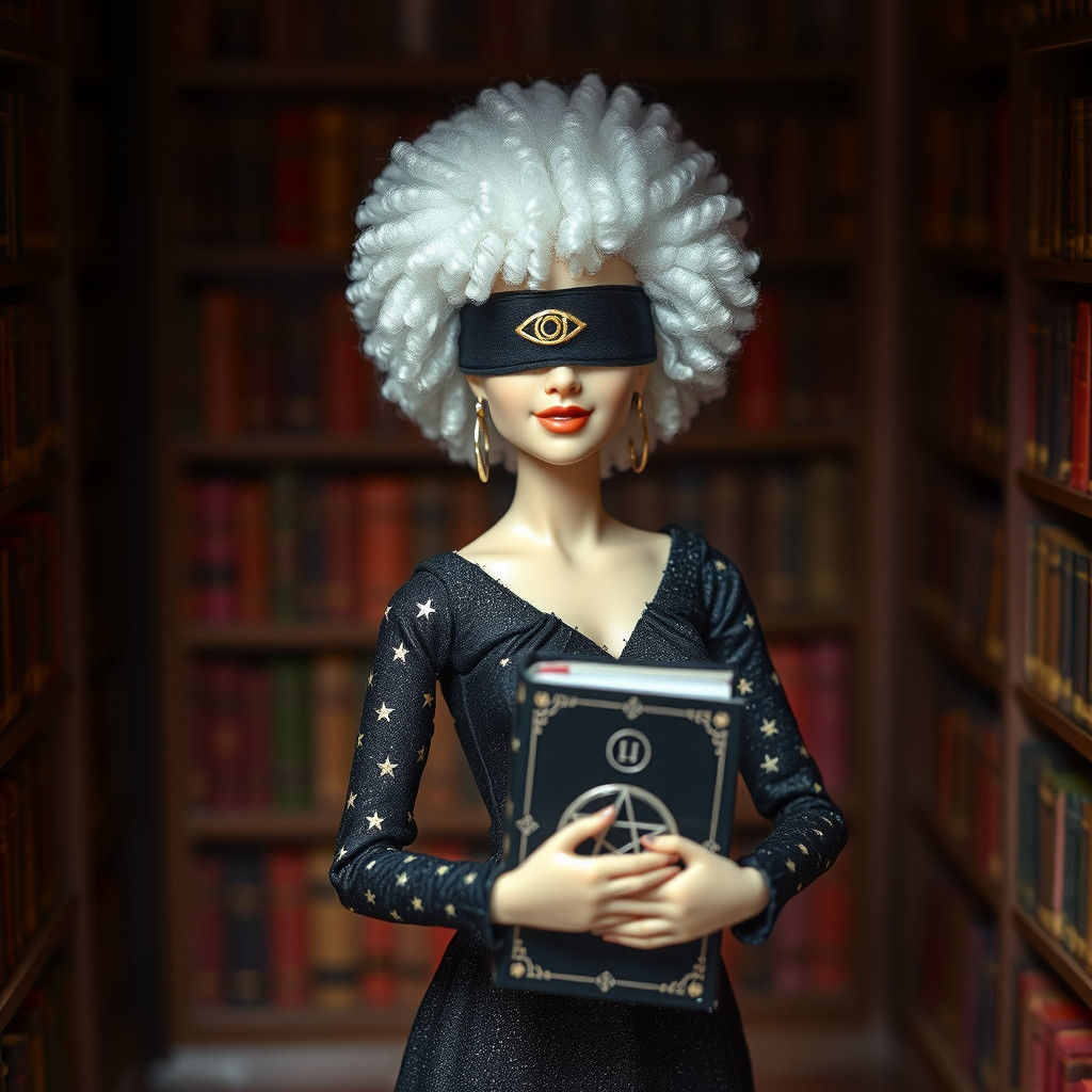 Albino Action Figure in Fantasy Library: Dutch Master Style