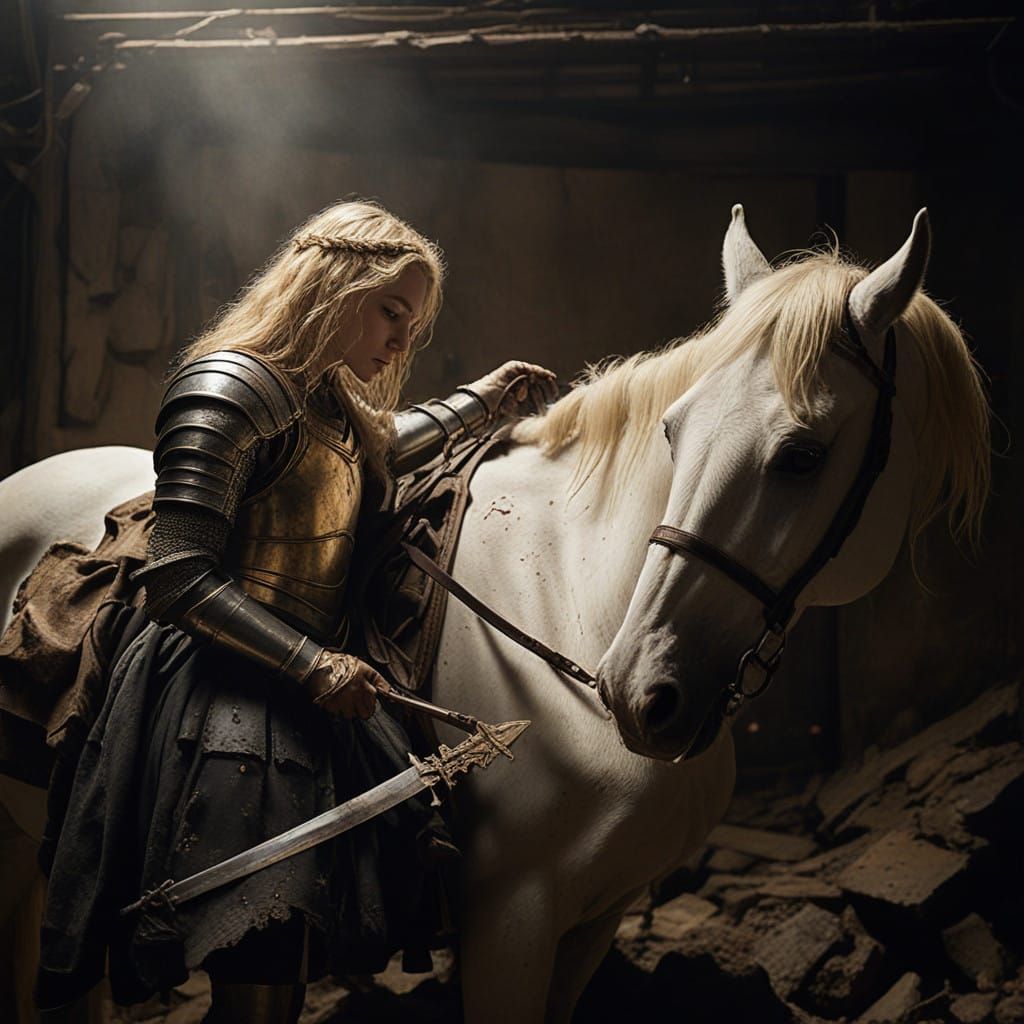 Medieval Maiden's Sorrowful Gaze