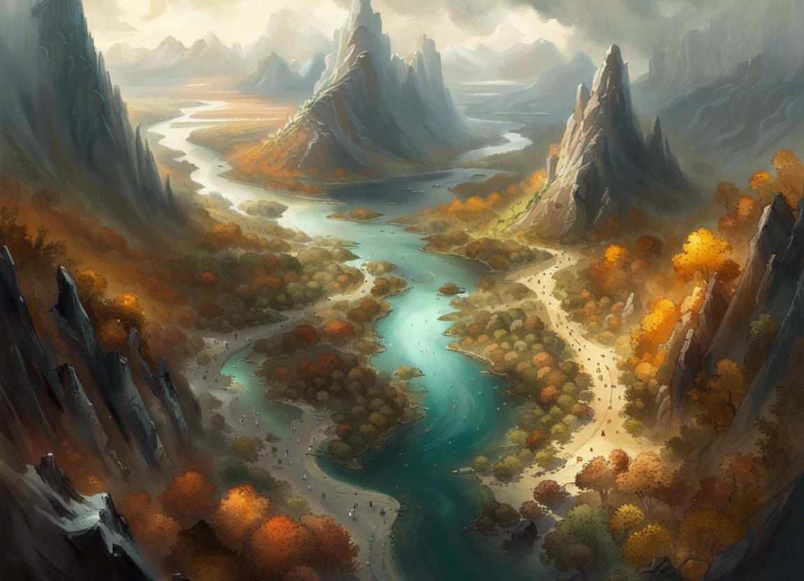 Mountainous Vista as an Illustrative Landscape