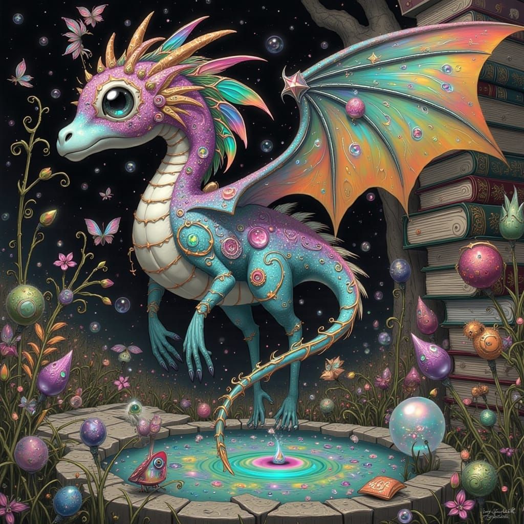 Dragon of Many Shiny Baubles in Whimsical Bookshelf World