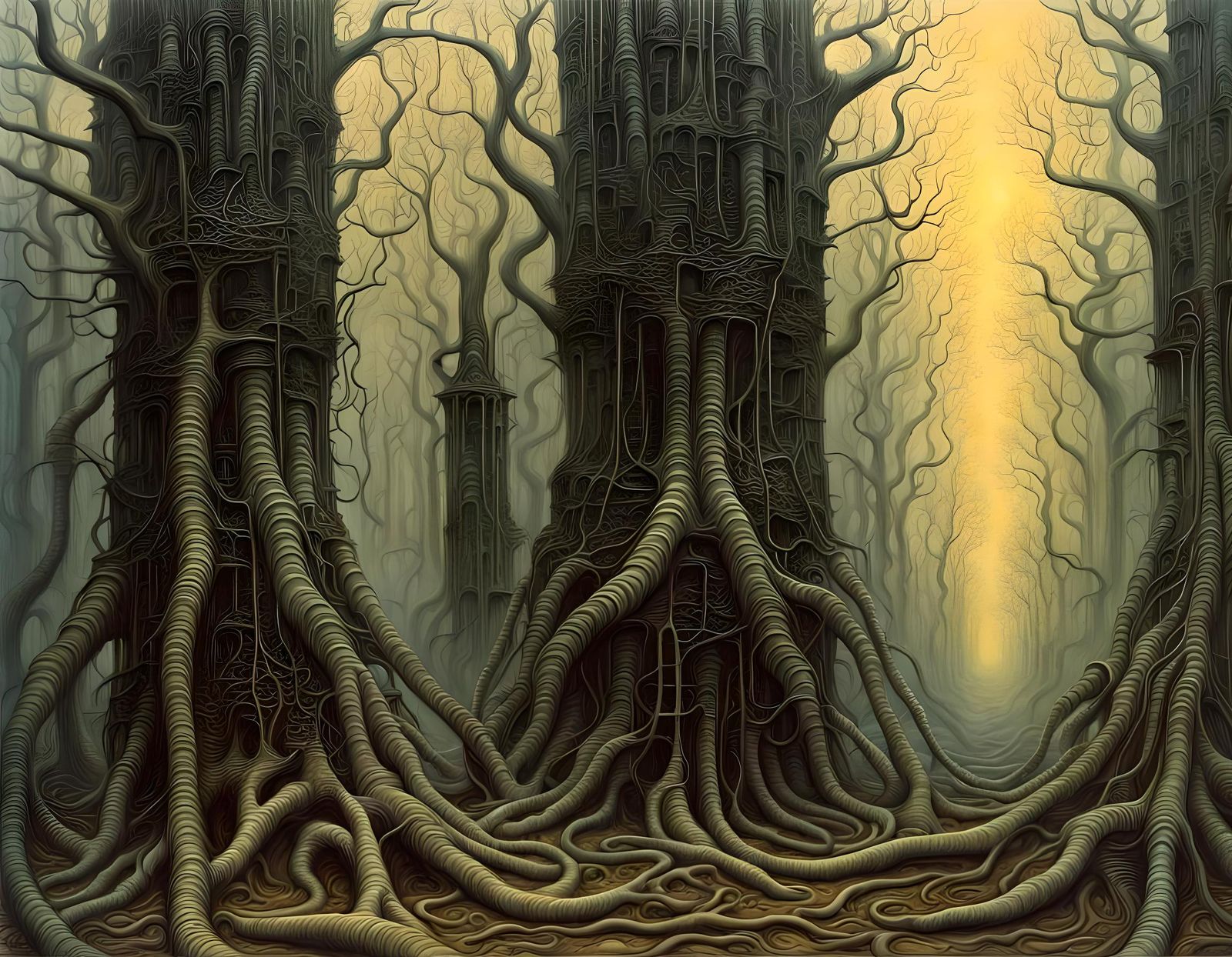 A biomechanical arboreal forest.
