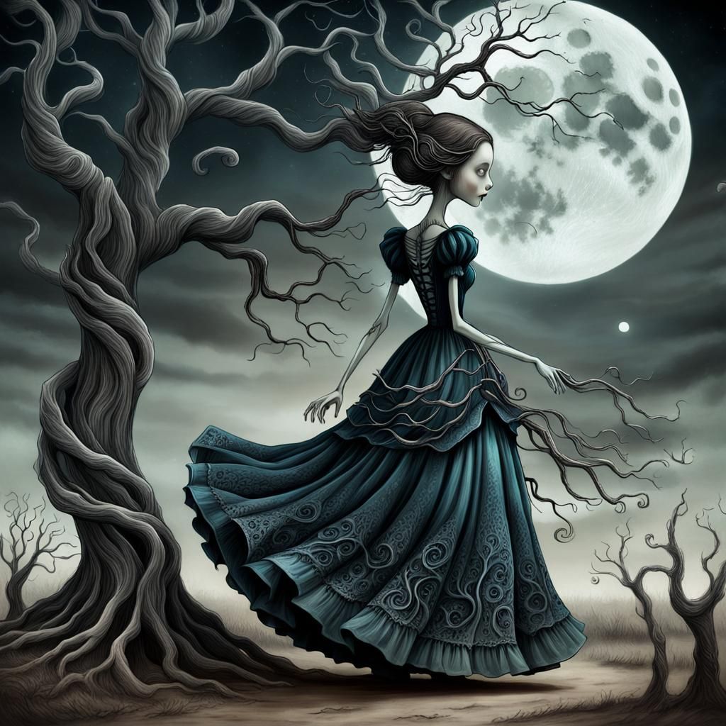 Eerie Victorian Woman by Twisted Tree in Dark Fantasy