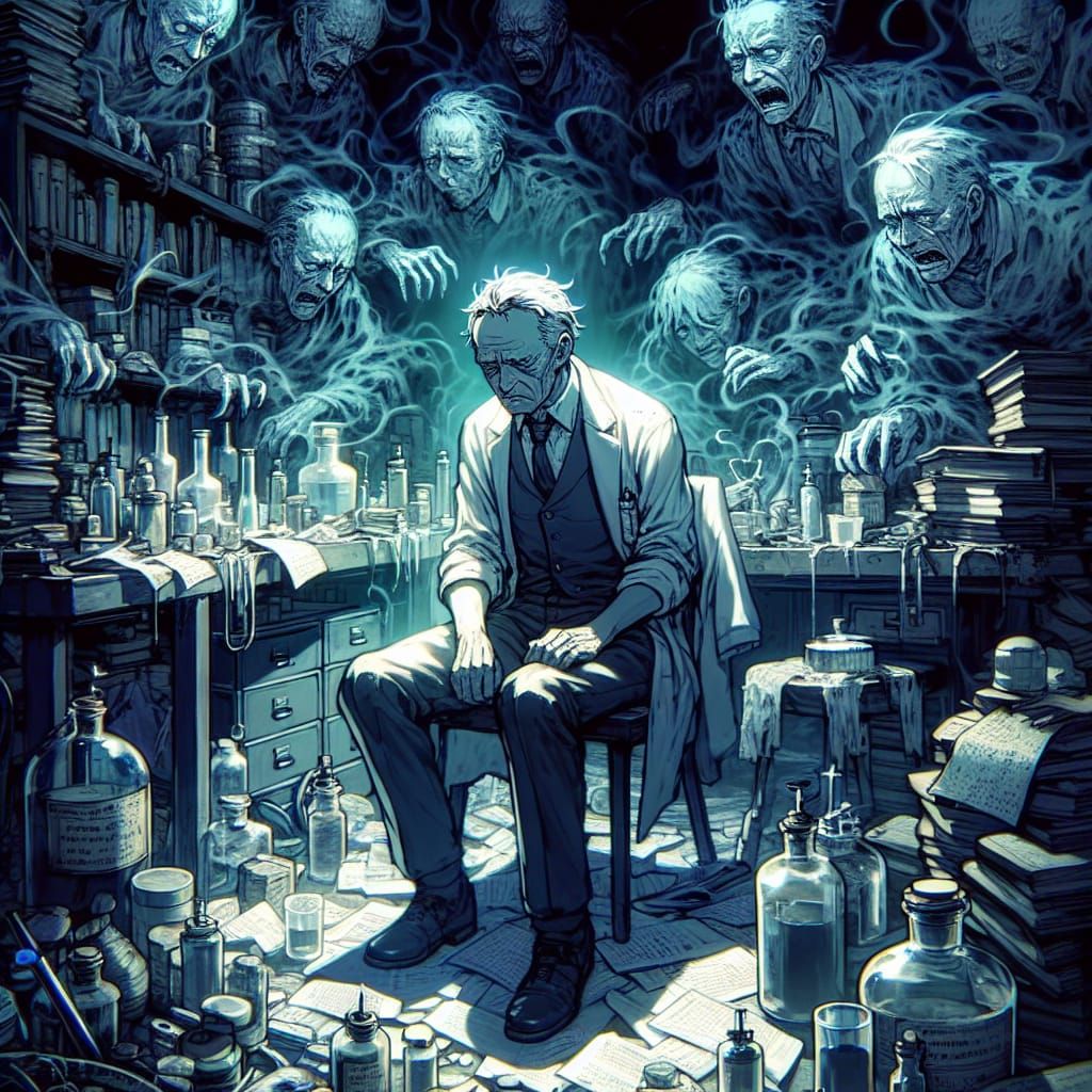 Haunted Scientist in a Dark Laboratory