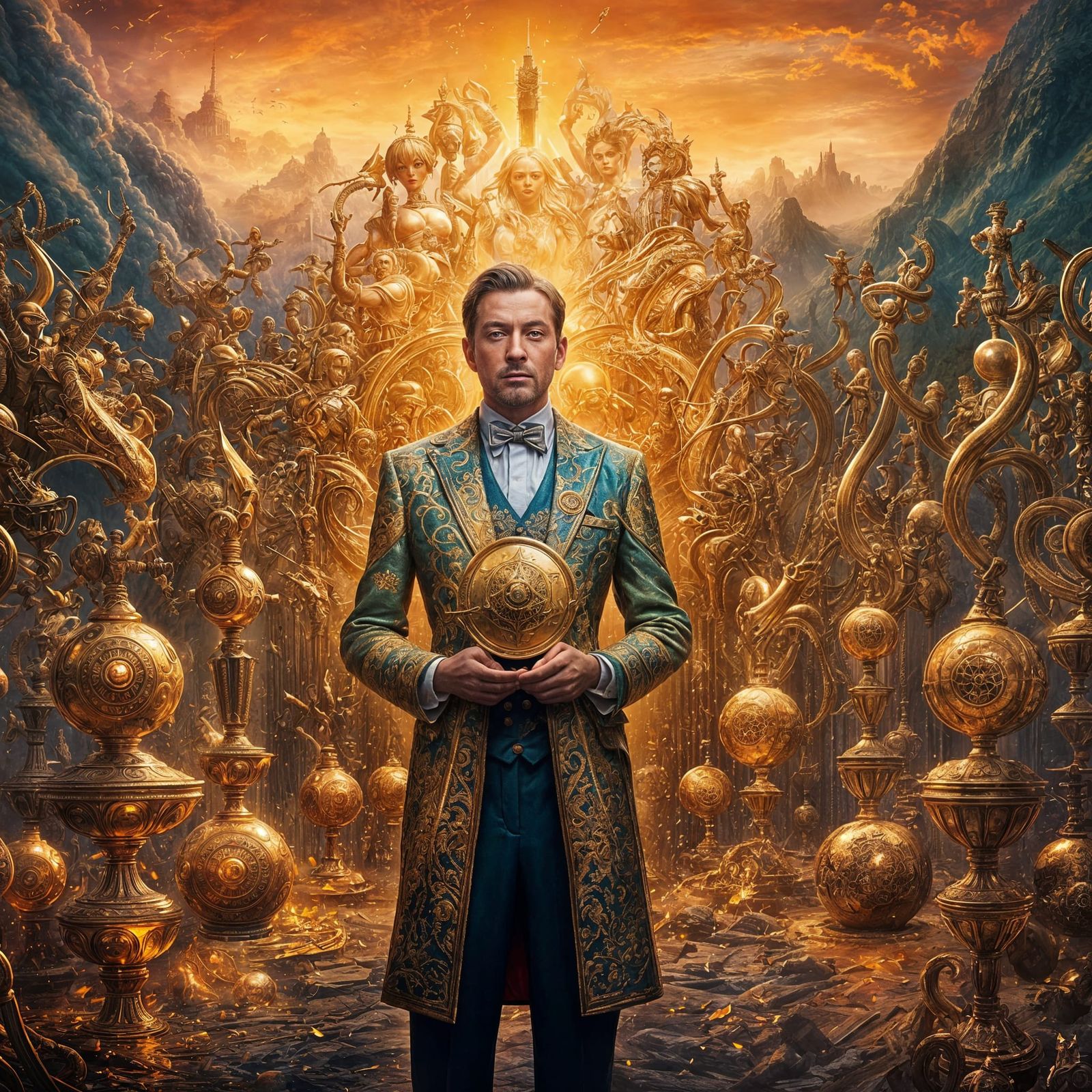 Visionary Leader in Dreamlike Splendor