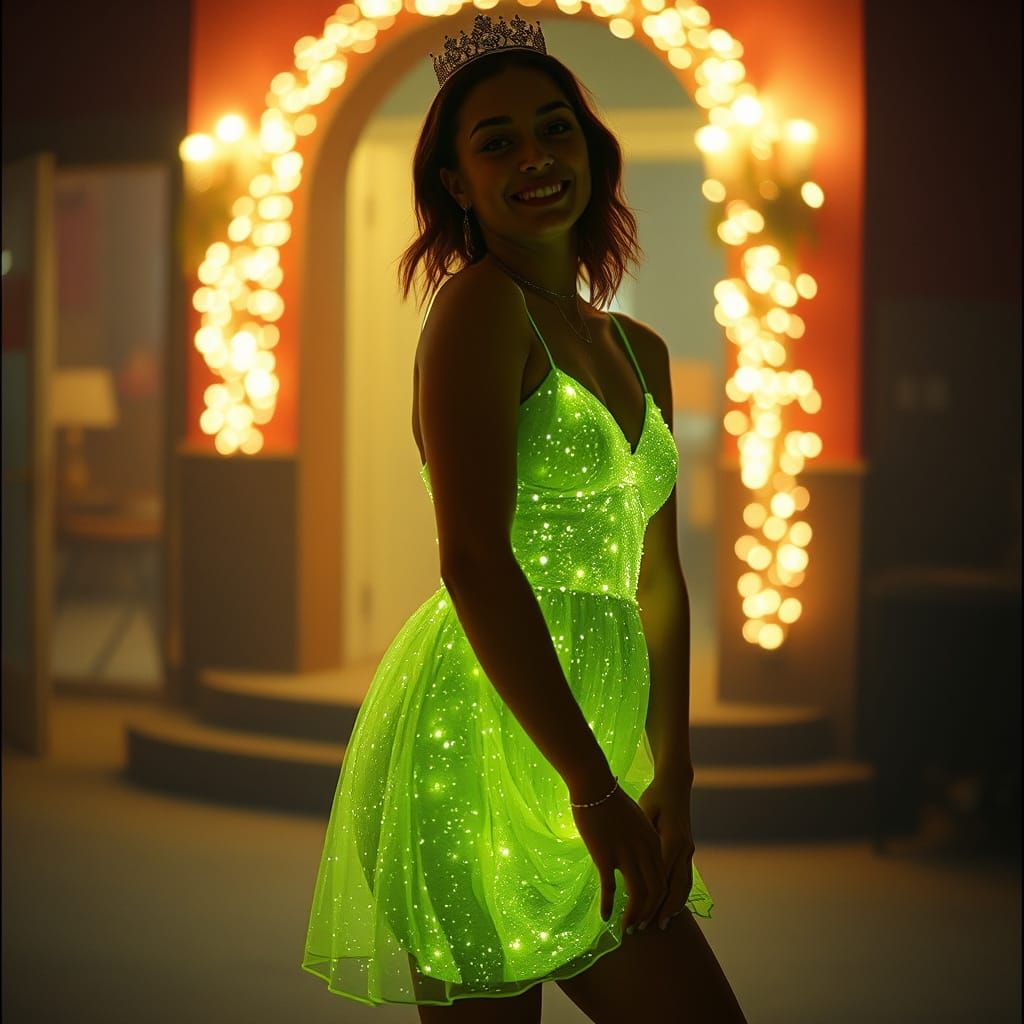 Princess in Glow-in-the-Dark Glitter Dress