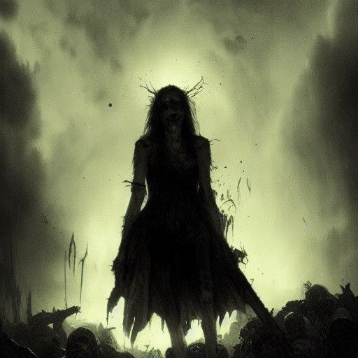 Sinister Zombie Megumin by Rutkowski and Doré