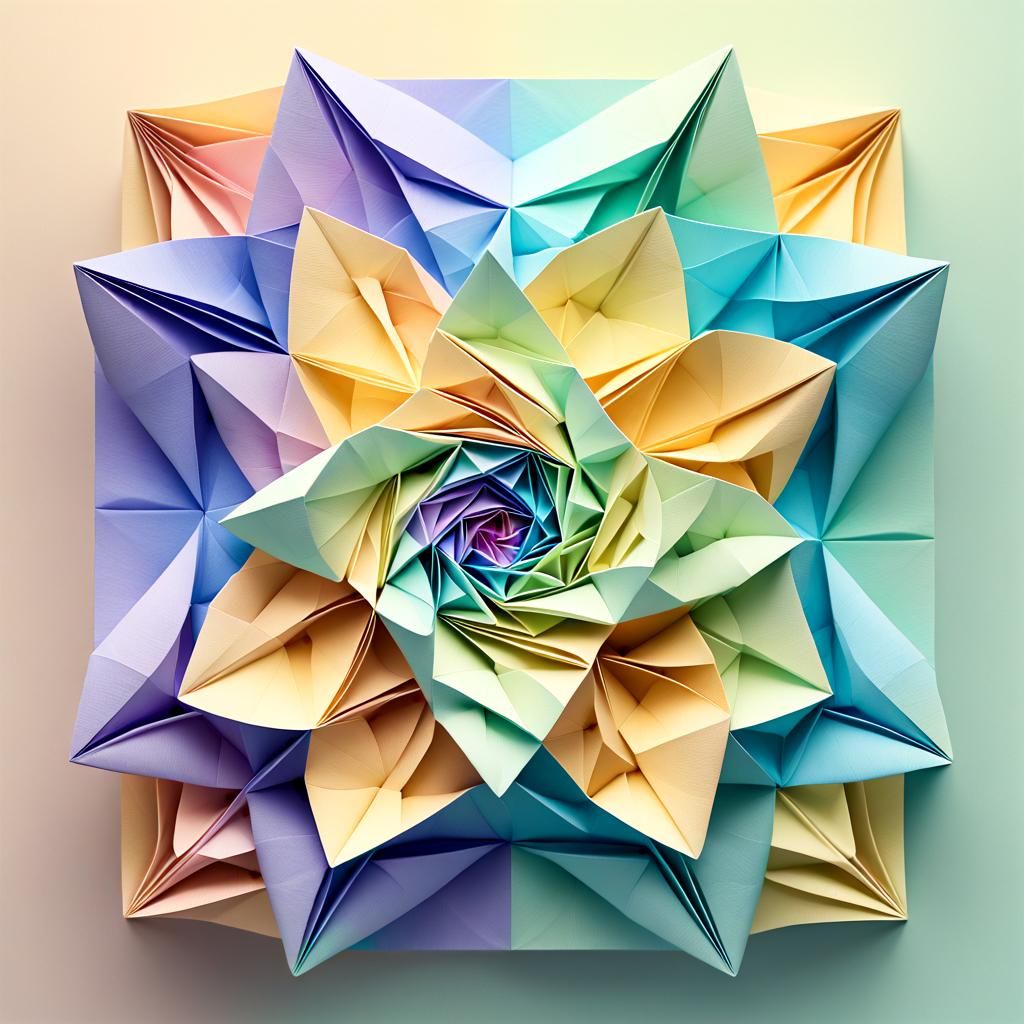 Delicate Origami Papercraft with Pastel Colors