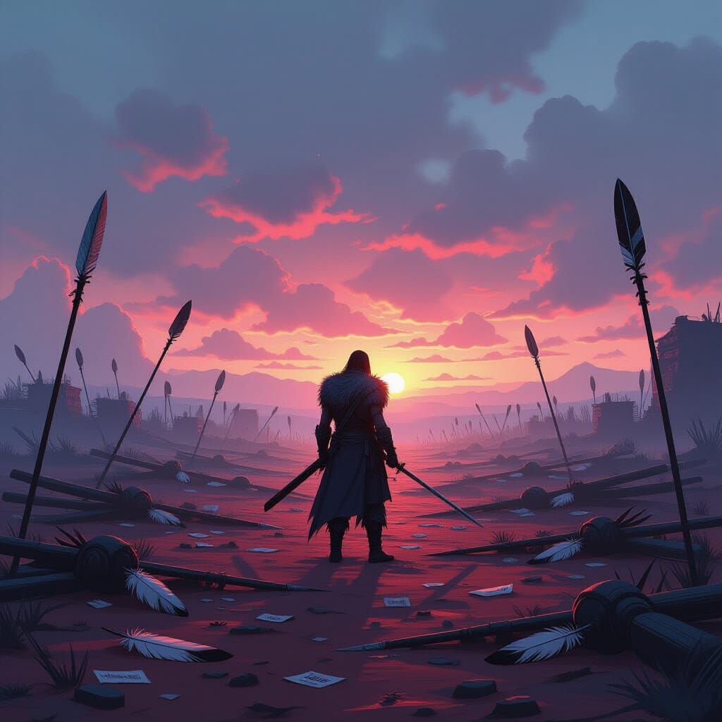 Twilight Battlefield: Dystopian Warrior in Digital Painting ...