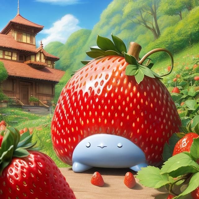 Ghibli sleeping strawberry