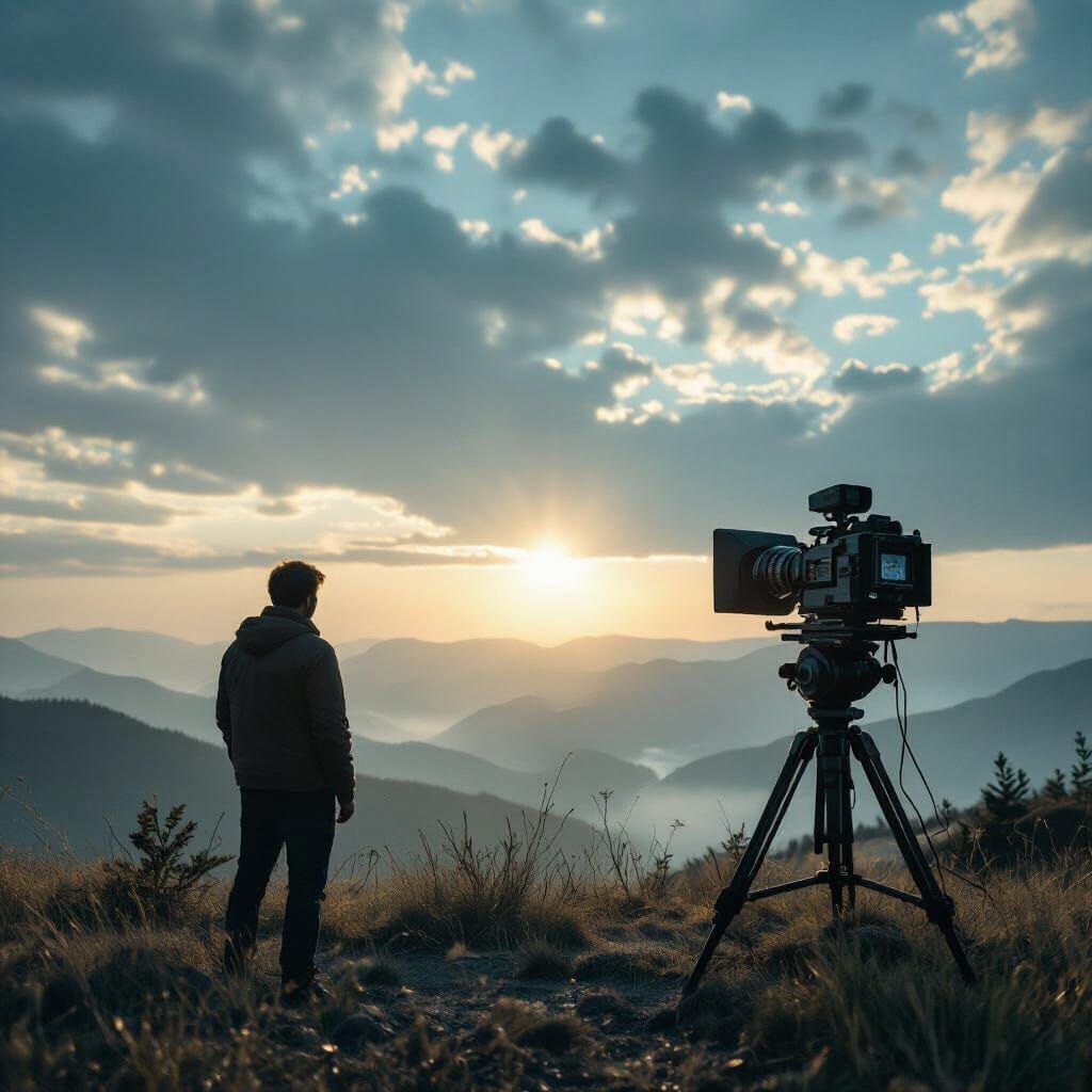 Dramatic Cinematic Still with Film Grain