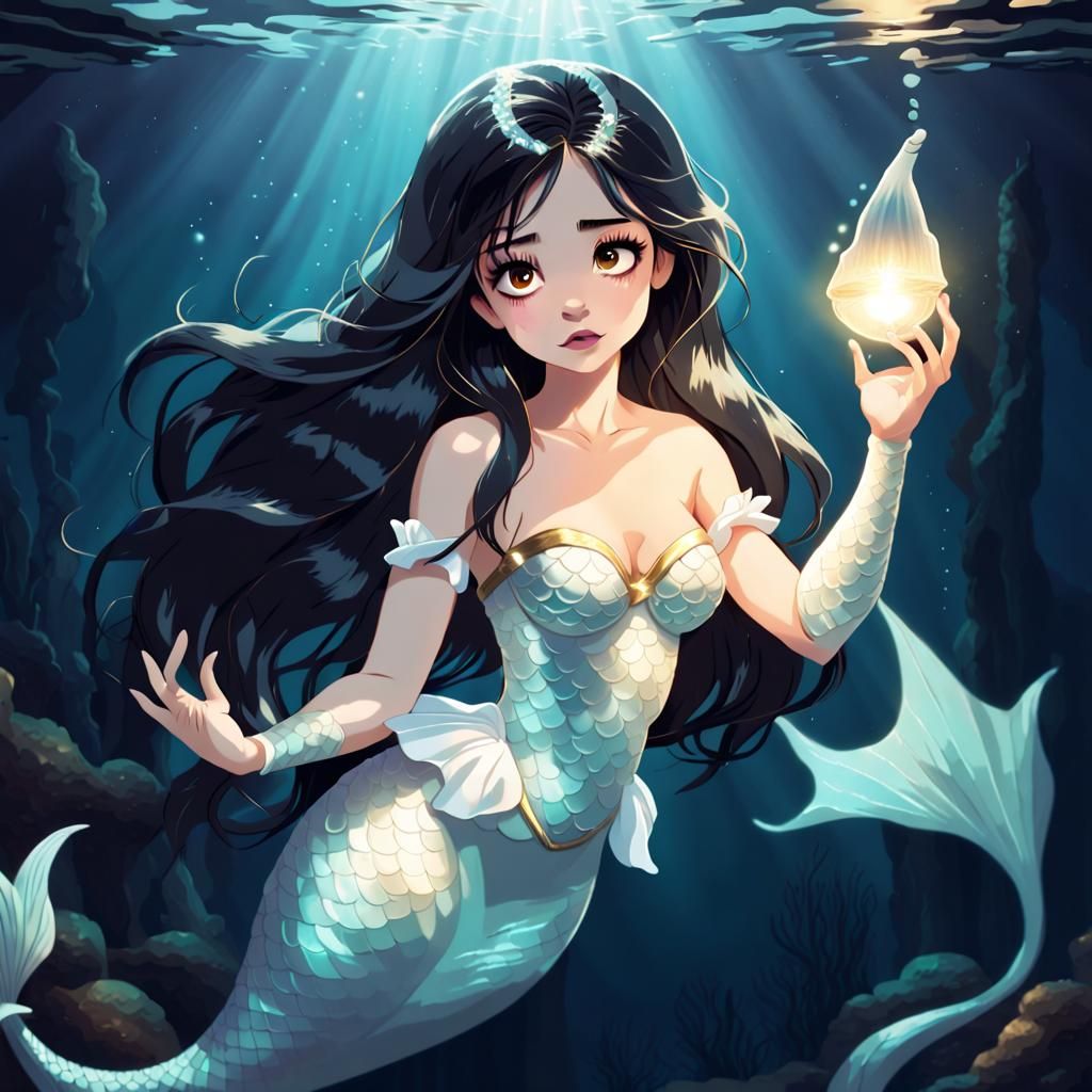 Luminous Mermaid in the Deep Sea