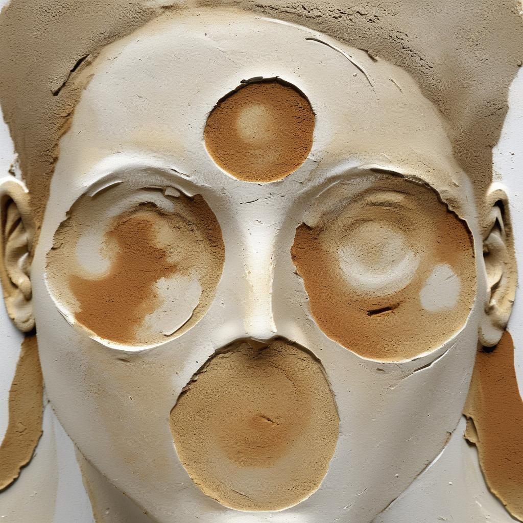 Minimalist Sandy Portrait of a Person's Emotion