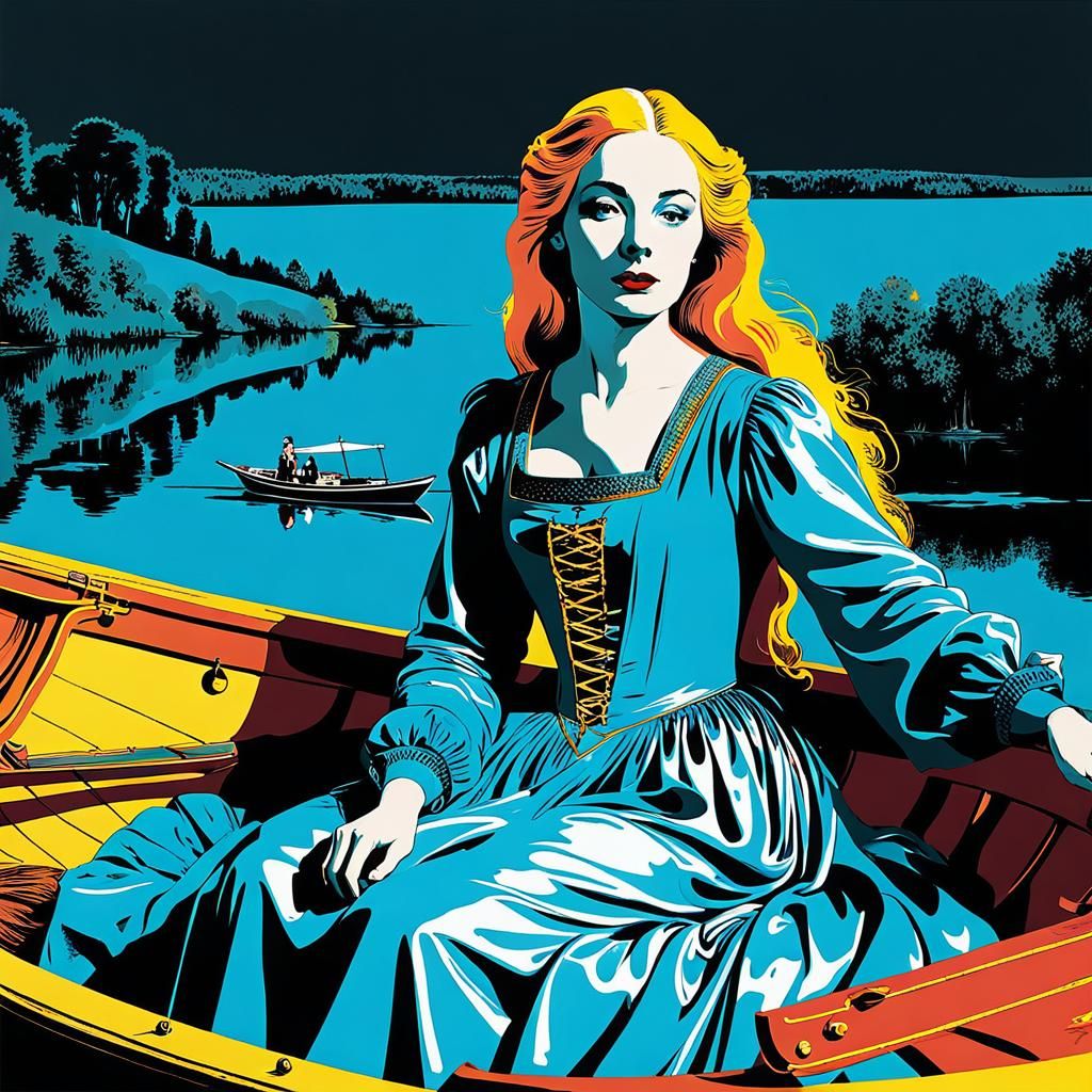 Lady of Shalott in Pop Art Style