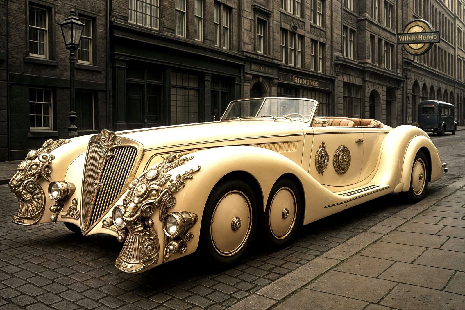 Steampunk Victorian Convertible on London Street