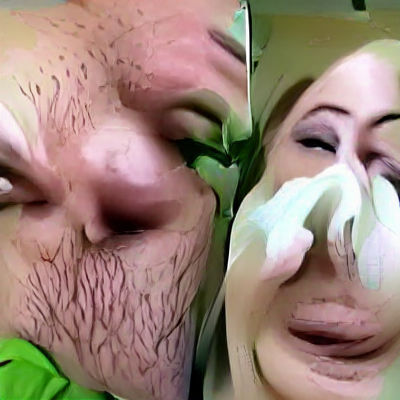 Man with Large Nasal Secretion Scares Woman