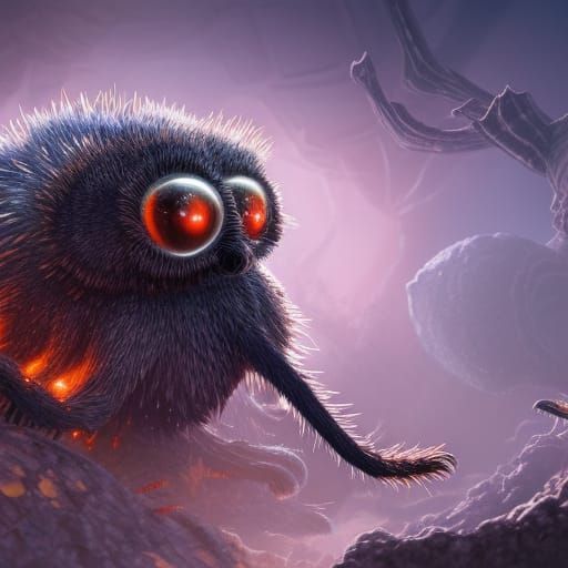 Hedgehog Tarantula in Detailed Matte Painting