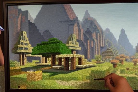Minecraft in Real Life: An Oil Painting