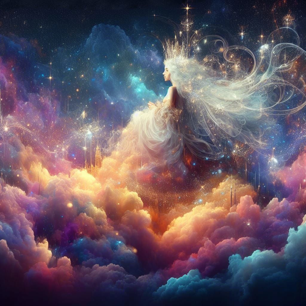 Majestic Fairytale Kingdom Floating on Clouds