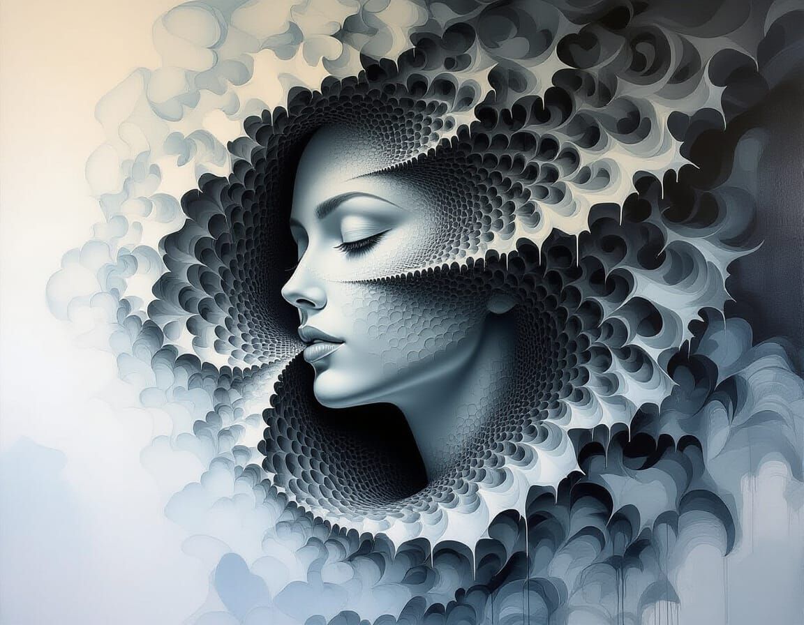 Lost in Art of Hollowness Airbrush Sculptural Rhythm