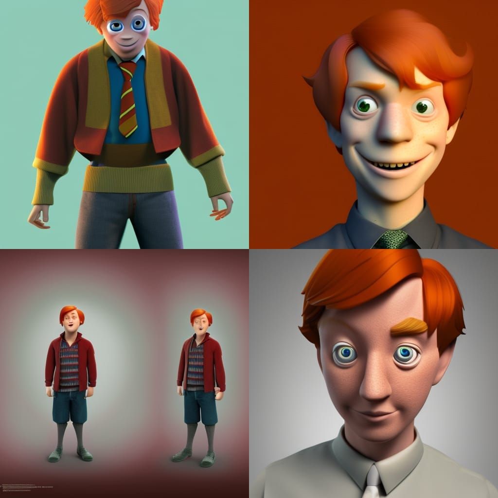 Ron Weasley as 3D Digital Art Concept