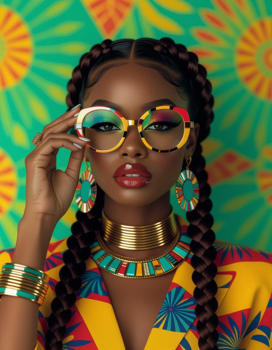 Afrofuturistic Woman Portrait in Cinematic Style