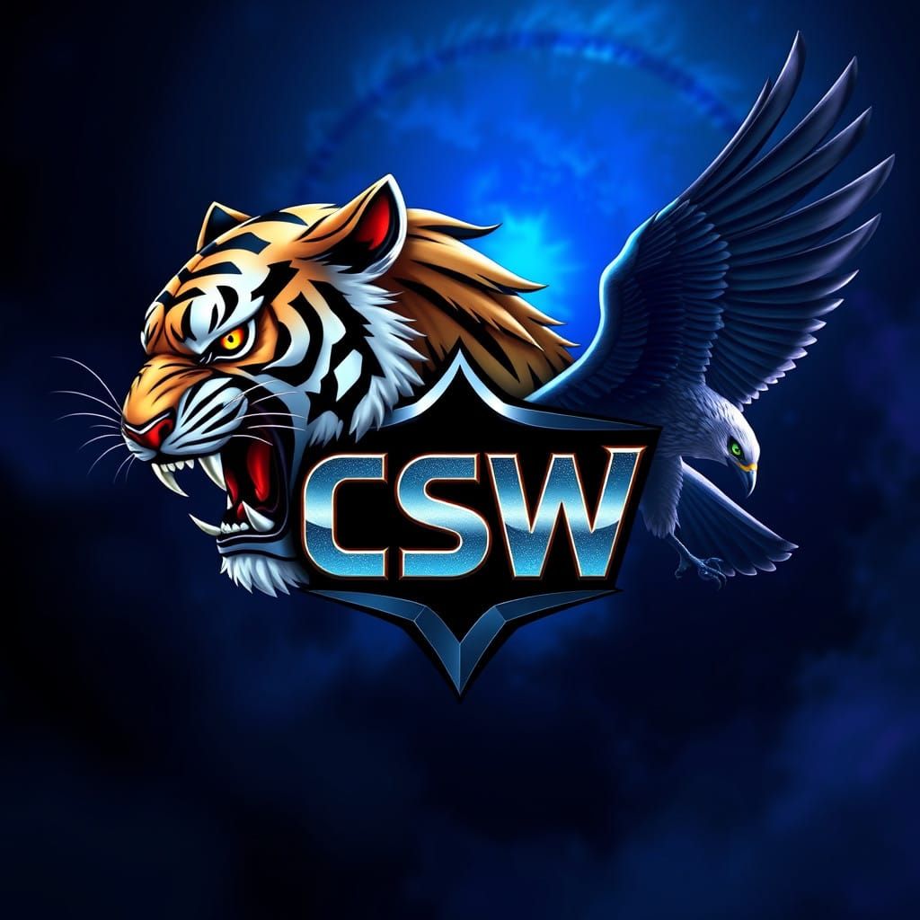 Majestic CSW Logo with Tiger and Falcon