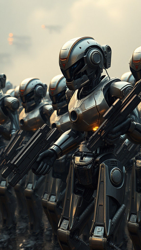 Dystopian Robot Legion in Photorealistic Detail