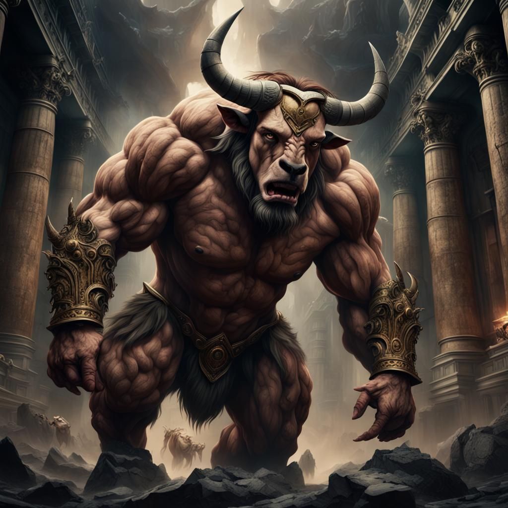 Epic Minotaur Strength in Digital Matte Painting