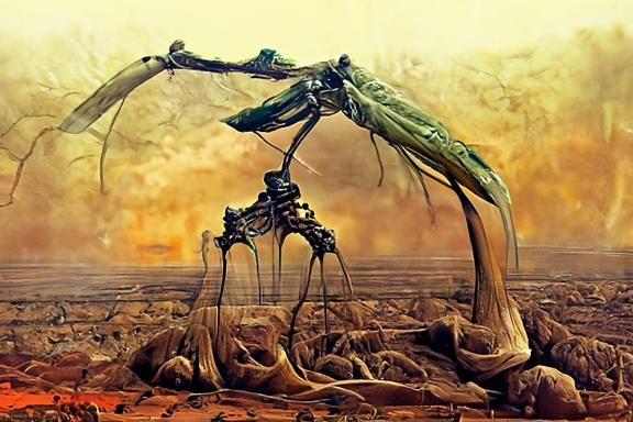 Surreal Wasteland Biomechanical Mating Ritual