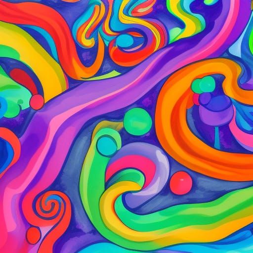 Ghost in Candyland Wonderland: Gouache Painting