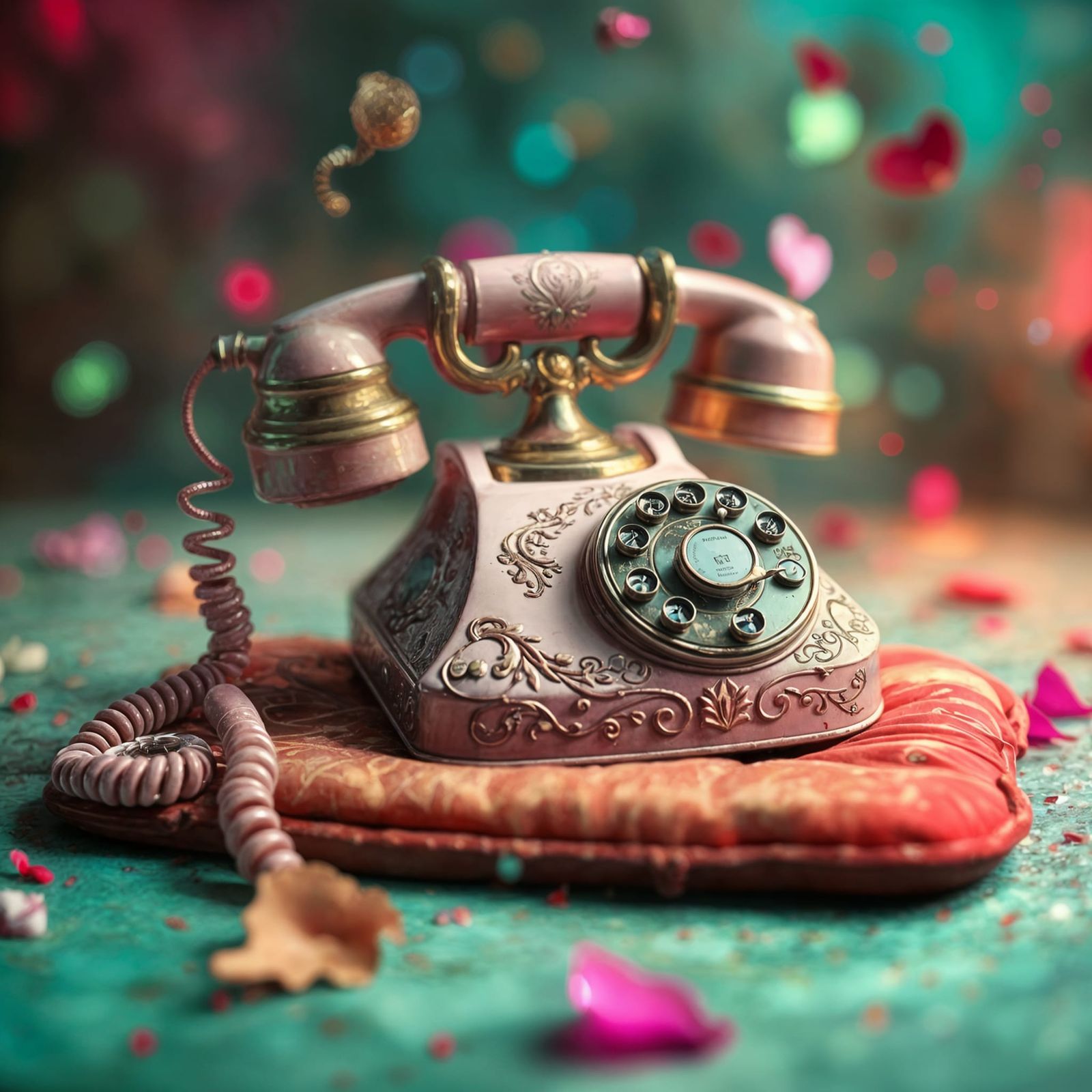 Surreal Pink Antique Phone in Delirium