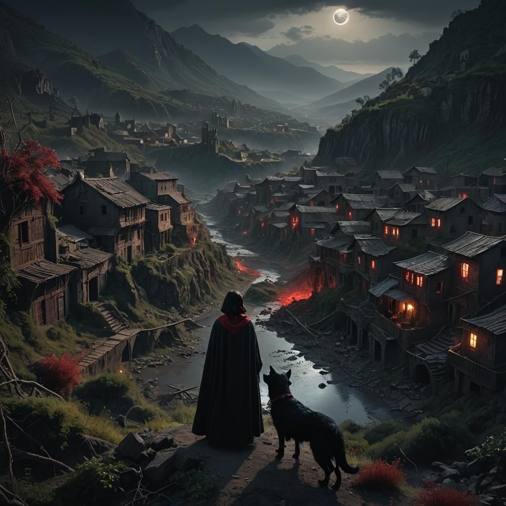 Abandoned City at Midnight: Digital Matte Painting