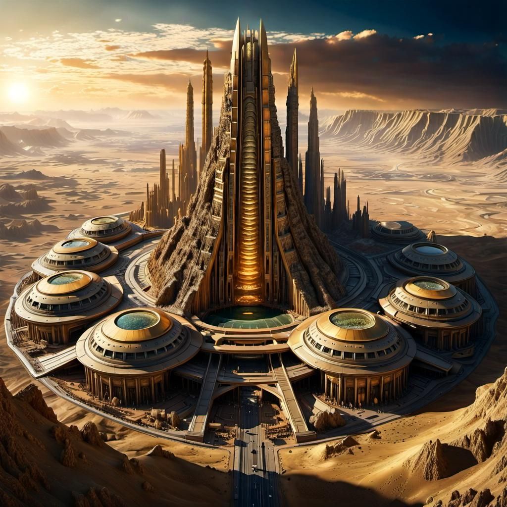 Sci-Fi Arcology Megapolis on Distant Planet