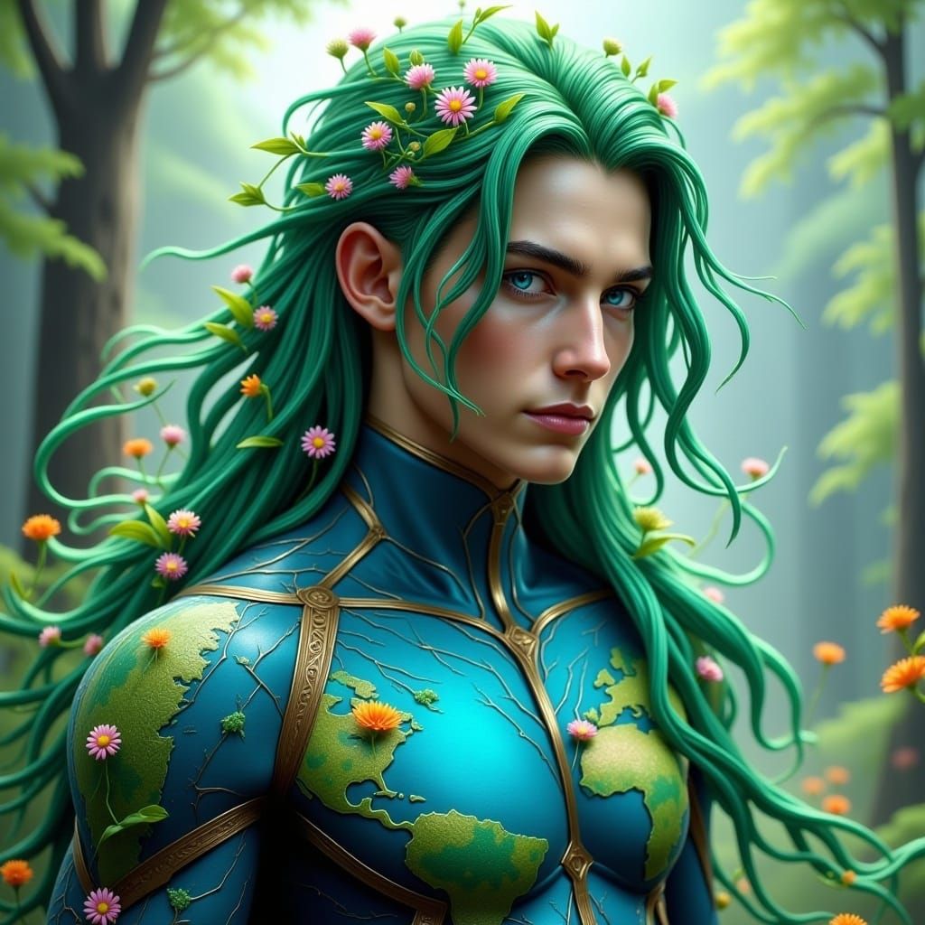 Earth Deity in Hyperreal Digital Painting