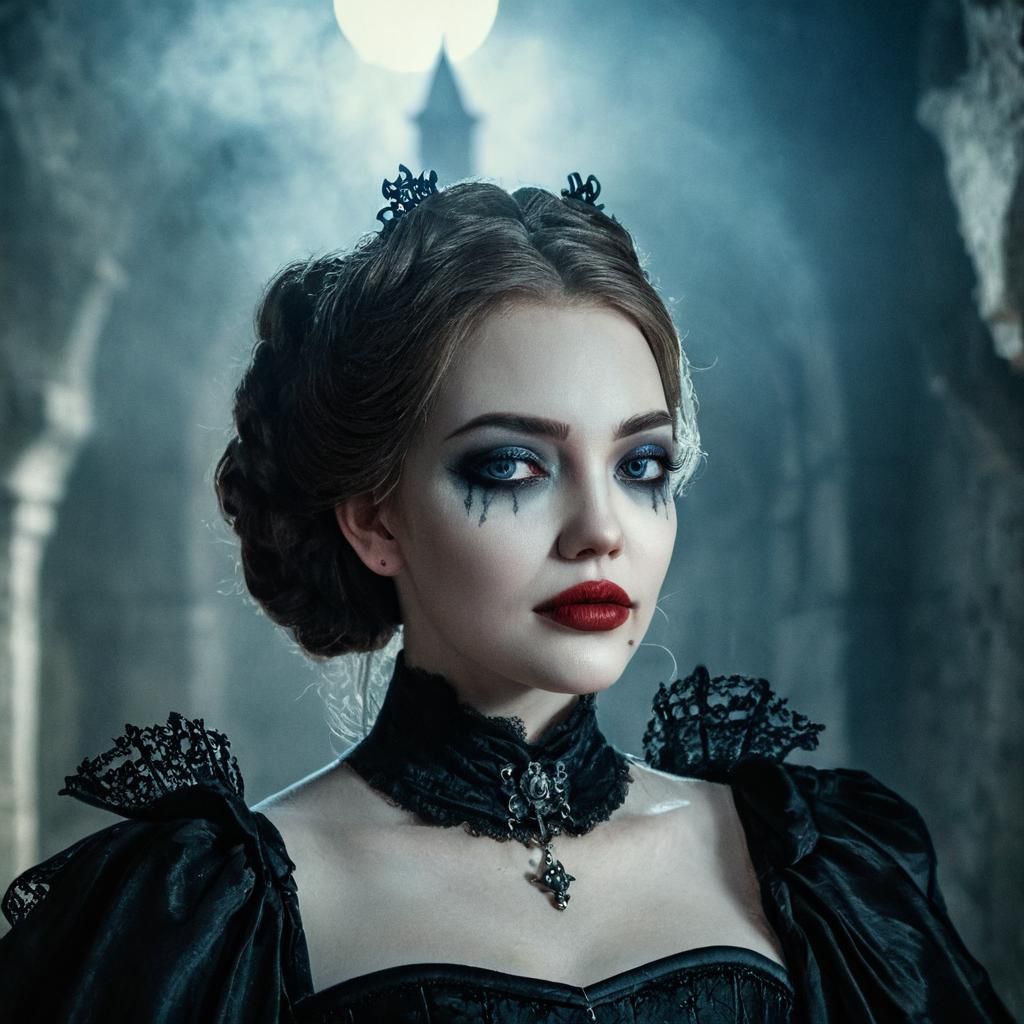 Victorian Vampire Bride in Icy Castle