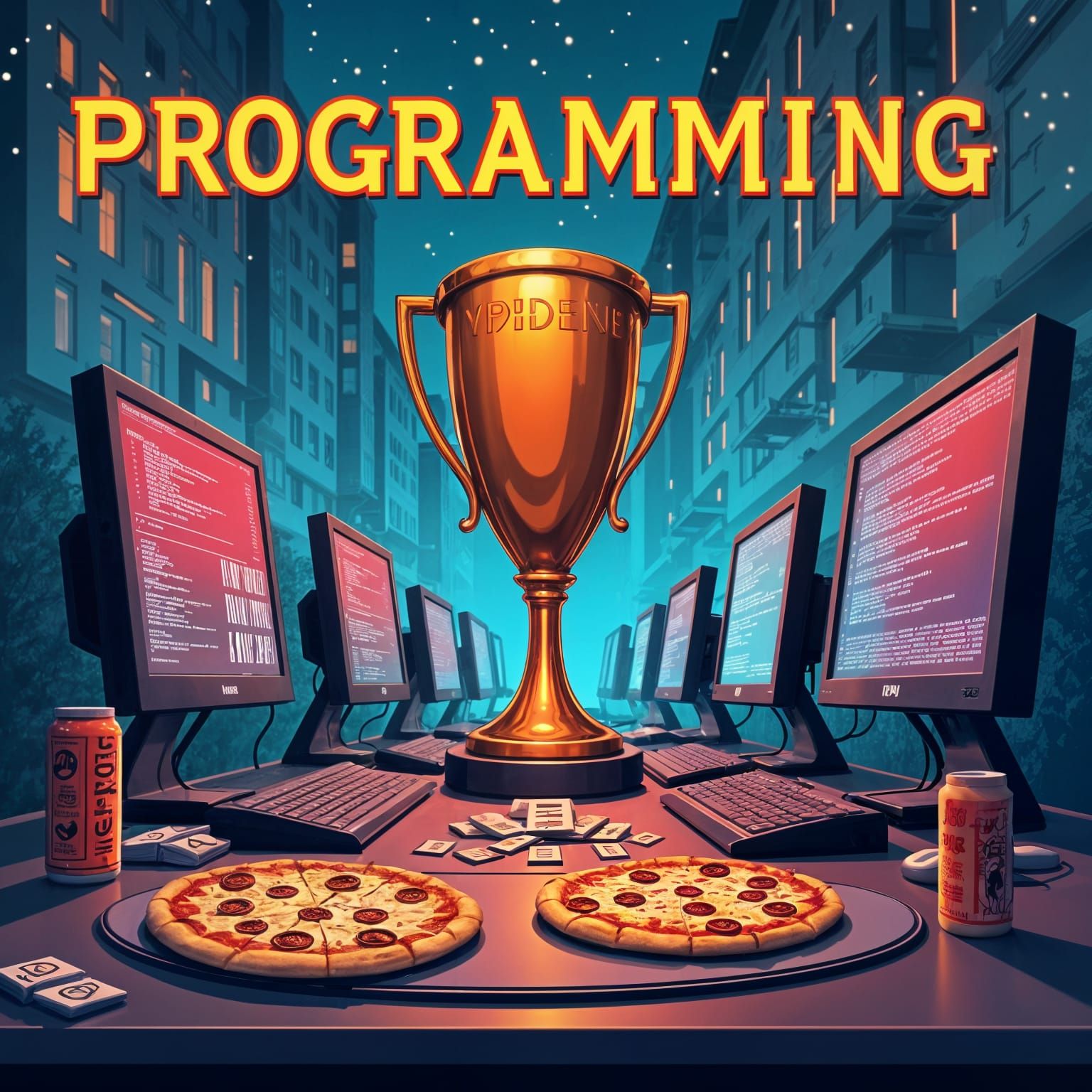 Programming Competition Poster in Fight Poster Style
