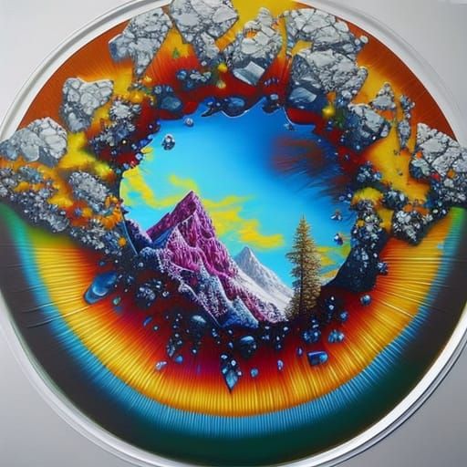 Crystalline Figure in Colorful Graffiti Art Style