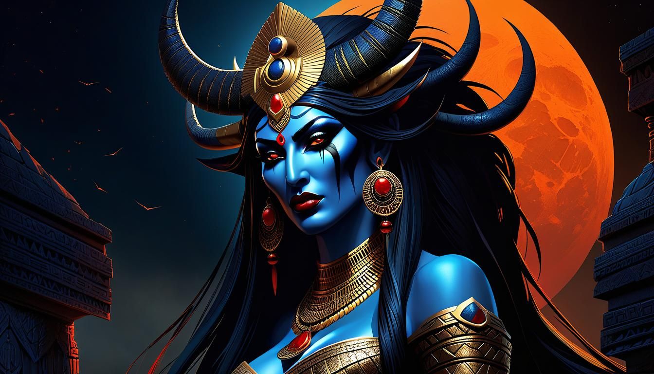 Lamashtu: Mesopotamian Demon Goddess Horror Concept Art